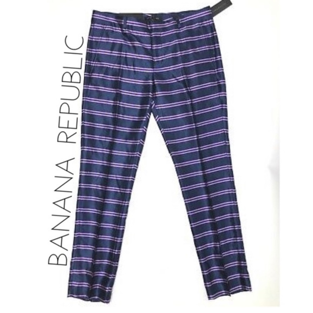 Banana Republic Purple 💜💜stripe satin pants
